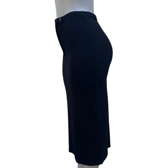 Chelsea Campbell Midi Pencil Skirt Women's Size 6P Black Rayon Blend Stretch - Picture 9 of 14